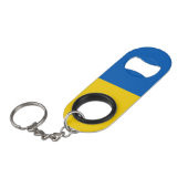Ukraine-Flagge Stainless Steel Bottle Opener Mini Flaschenöffner (Vorderseite Schrägansicht)