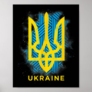 Ukraine-Flagge Symbol Liebe Frieden Und Viel Glück Poster
