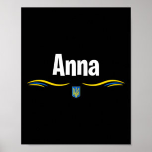 Ukraine Flagge T Ukrainischer Geburtstag Name Anna Poster