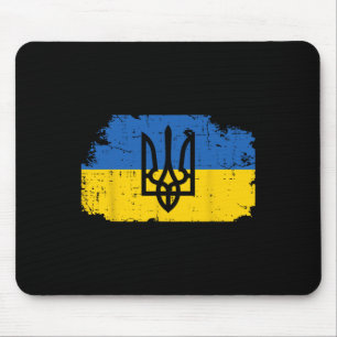 Ukraine-Flagge Trident-Symbol Ukrainisch Tryzub Fr Mousepad