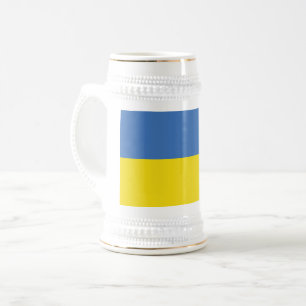 Ukraine-Flagge, Ukrainisch Slawa Ukrajini Слава Ук Bierglas