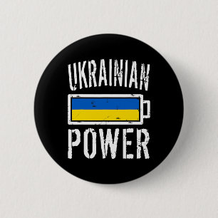 Ukraine-Flagge Ukrainische Power-T-Shirt Stolz-Tee Button