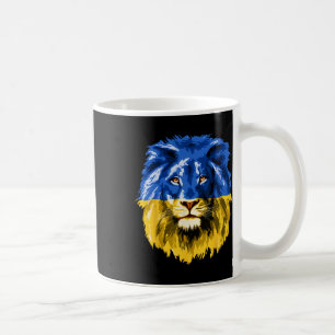 Ukraine-Flagge Ukrainischer Löwenkopf Ukrainische Kaffeetasse