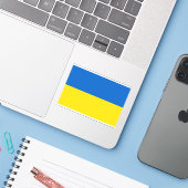 Ukraine Flagge Ukrainisches Patriotisches Patrioti Aufkleber (Laptop mit iPhone)