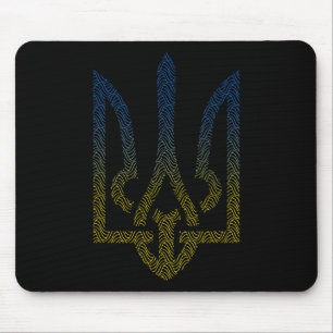 Ukraine-Flagge und Dreizack Ukrainisch Ich stehe m Mousepad