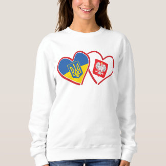 Ukraine Flagge und Polen Flaggenherzen Sweatshirt