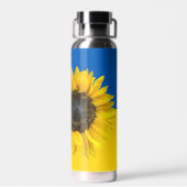 Ukraine-Flagge und Sonnenblumen Trinkflasche (Rückseite)