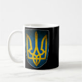 Ukraine-Flagge und Trident Ukrainisch 1 Kaffeetasse (Links)