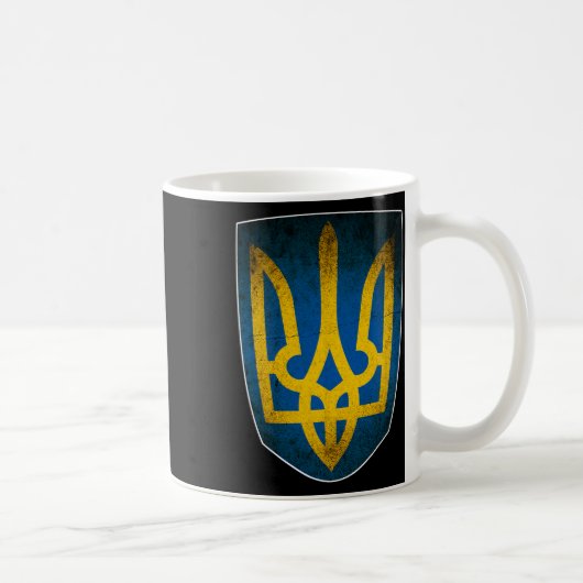 Ukraine-Flagge und Trident Ukrainisch 1 Kaffeetasse (Rechts)