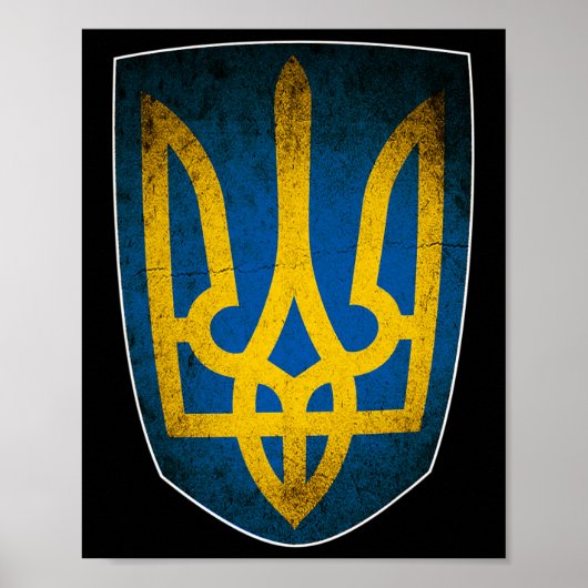 Ukraine-Flagge und Trident Ukrainisch 1 Poster (Vorne)