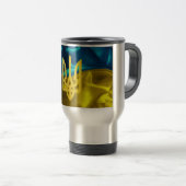 Ukraine-Flagge und Tryzub Reise-Tasse Reisebecher (VorderseiteRechts)