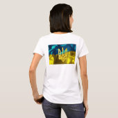Ukraine-Flagge und Tryzub Slouchy T-Shirt (Schwarz voll)