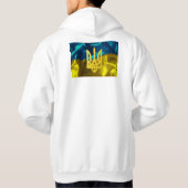 Ukraine-Flagge und Tryzub SweatshirtHoodie Hoodie (Rückseite)