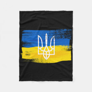 Ukraine-Flagge und Wappen bemalt Ukrainischer Patr Fleecedecke
