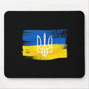 Ukraine-Flagge und Wappen bemalt Ukrainischer Patr Mousepad
