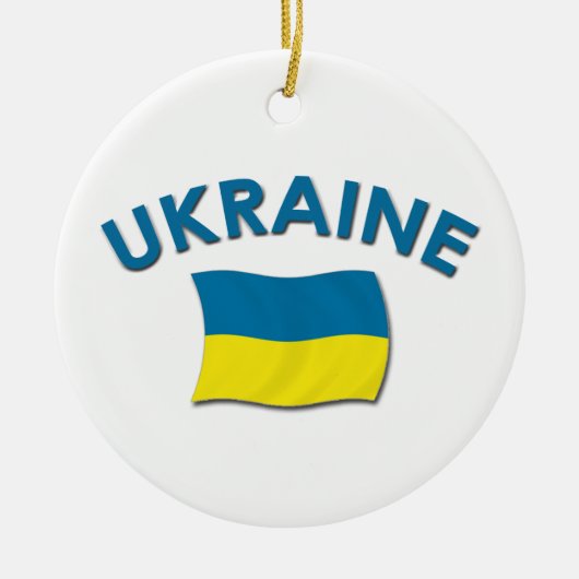 Ukraine-Flagge - Verzierung Keramikornament (Vorne)