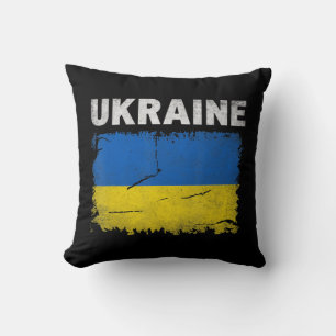 Ukraine-Flagge Vintag ukrainische Nationalfarben-C Kissen