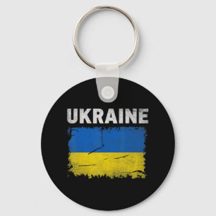 Ukraine-Flagge Vintag ukrainische Nationalfarben-C Schlüsselanhänger