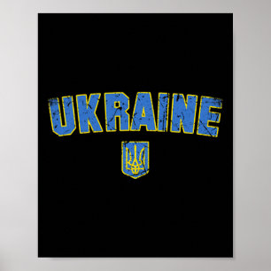 Ukraine-Flagge Vintage Männer Frauen Kinder Ukrain Poster