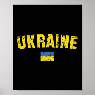 Ukraine-Flagge Vintage Männer Frauen Kinder Ukrain Poster