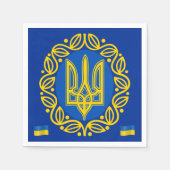 Ukraine, Flagge, Wappen, Tryzub Ukrainische Republ Serviette (Vorderseite)