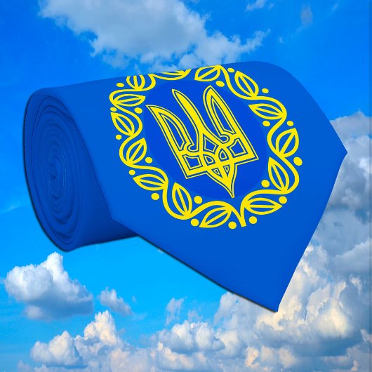 Ukraine, Flagge, Wappen, ukrainische Tryzub Krawatte