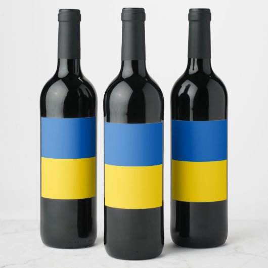 Ukraine-Flagge Weinetikett (Flaschen)