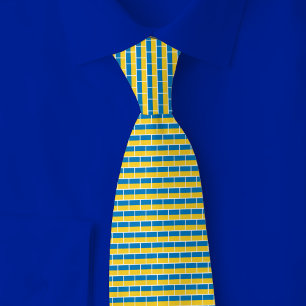 Ukraine-Flagge-Ziegelmuster Krawatte