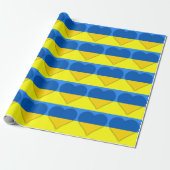 Ukraine Flaggen Blau Gelbe Herzen Thunder_Cove Geschenkpapier (Ungerollt)