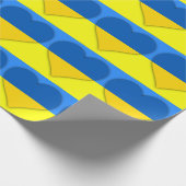 Ukraine Flaggen Blau Gelbe Herzen Thunder_Cove Geschenkpapier (Ecke)