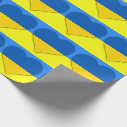 Ukraine Flaggen Blau Gelbe Herzen Thunder_Cove Geschenkpapier (Ecke)