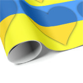 Ukraine Flaggen Blau Gelbe Herzen Thunder_Cove Geschenkpapier (Rolleneckpunkt)
