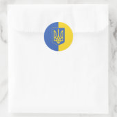 Ukraine Flaggen Blau und Gelb Runder Aufkleber (Tasche)
