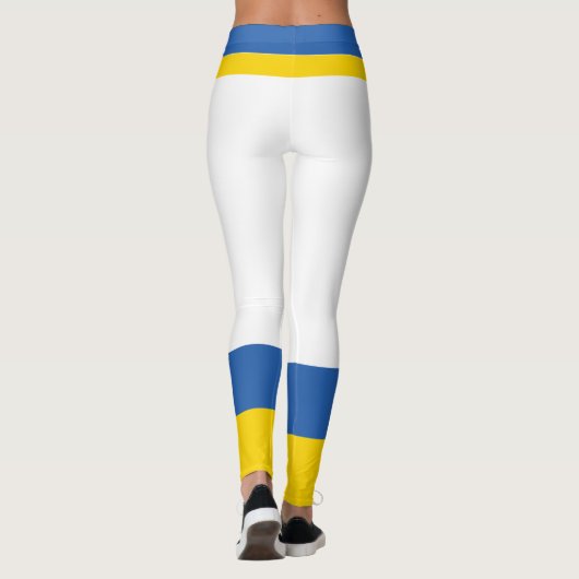 Ukraine Flaggen Farben Gelb Blau Moderne einfach Leggings (Rückseite)