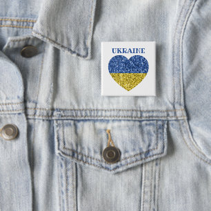 Ukraine Flaggen Glitzer Imitate Glitzern Herzstück Button