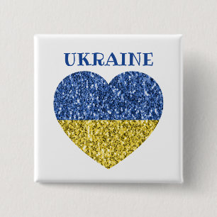 Ukraine Flaggen Glitzer Imitate Glitzern Herzstück Button