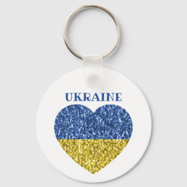 Ukraine Flaggen Glitzer Imitate Glitzern Herzstück Schlüsselanhänger