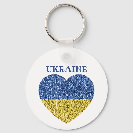 Ukraine Flaggen Glitzer Imitate Glitzern Herzstück Schlüsselanhänger (Rückseite)