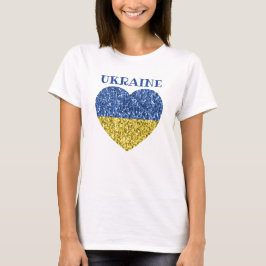 Ukraine Flaggen Glitzer Imitate Glitzern Herzstück T-Shirt