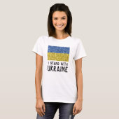Ukraine Flaggen Glitzer Imitate Glitzern ich stehe T-Shirt (Vorne ganz)