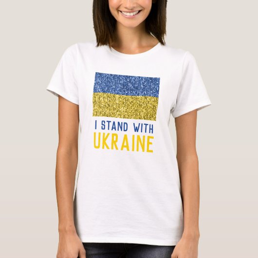 Ukraine Flaggen Glitzer Imitate Glitzern Zollkodex T-Shirt (Vorderseite)