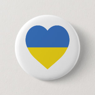 Ukraine-Flaggen-Herz Button