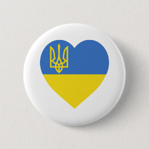Ukraine-Flaggen-Herz Button