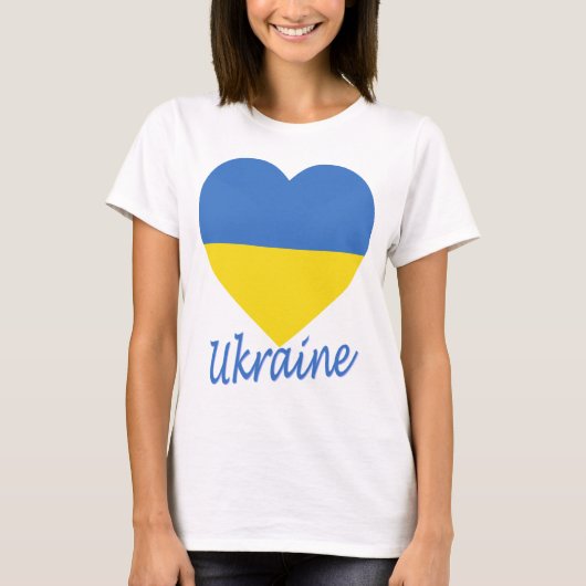 Ukraine-Flaggen-Herz T-Shirt (Vorderseite)