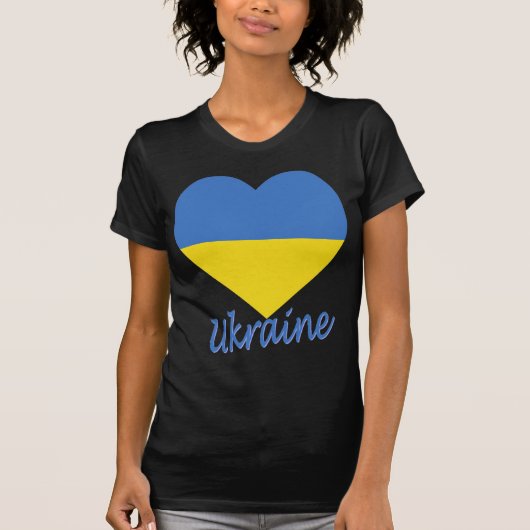 Ukraine-Flaggen-Herz T-Shirt (Vorderseite)