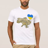 Ukraine-Flaggen-Herz und Karten-T - Shirt (Vorderseite)