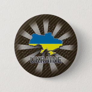 Ukraine-Flaggen-Karte 2,0 Button