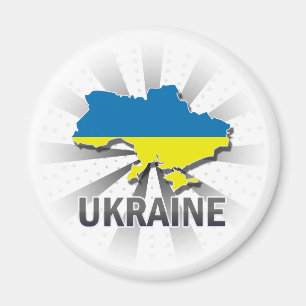Ukraine-Flaggen-Karte 2,0 Magnet