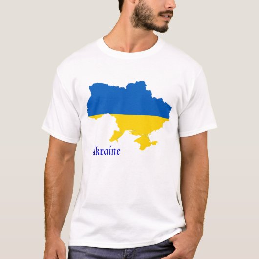 Ukraine-Flaggen-Karte T-Shirt (Vorderseite)