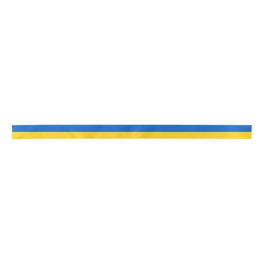 Ukraine Flaggenblau Gelb Ukrainisch Satinband (Vorderseite)